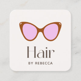 Hair Stylist Rosa Retro Sunglasses Square Square Fyrkantigt Visitkort