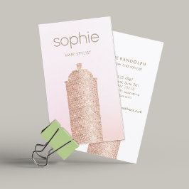 Hair Stylist Rosa Sequin Spray Kan användas Visitkort