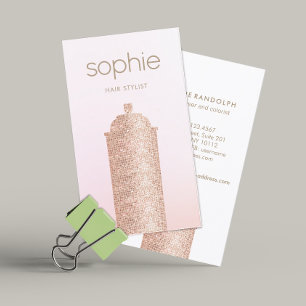 Hair Stylist Rosa Sequin Spray Kan användas Visitkort