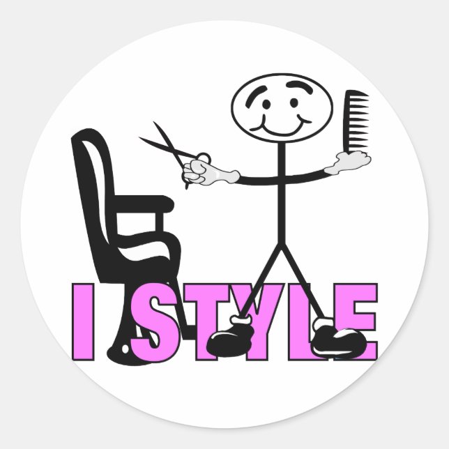 Hair Stylist Runt Klistermärke (Framsida)