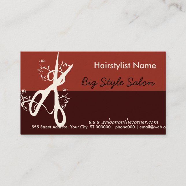 Hair Stylist Salon Beauty Spa Modern Tidsbeställning Kort (Framsida)
