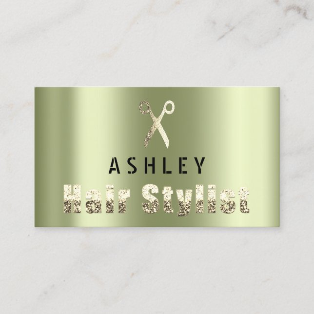 Hair Stylist Salon Black Min Guld-avtalskort Visitkort (Framsida)