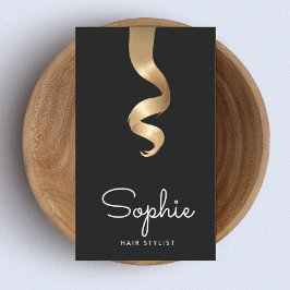 Hair Stylist Salon Blonde Ombre Curl Visitkort
