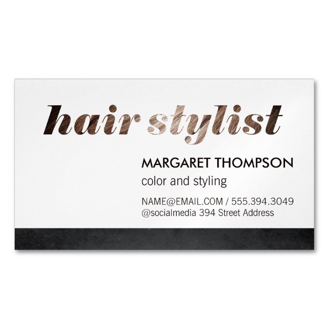 Hair Stylist/Salon Magnetiska Visitkort (Framsida)