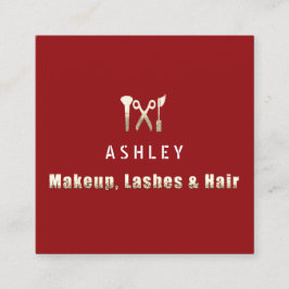 Hair Stylist Salon Makeup Lash Möte Guld Fyrkantigt Visitkort