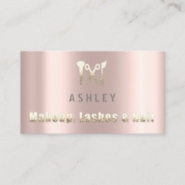 Hair Stylist Salon Makeup Lash Möte Guld Visitkort