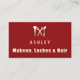 Hair Stylist Salon Makeup Lash Möte Guld Visitkort