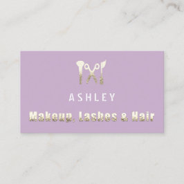 Hair Stylist Salon Makeup Lash Möte Lila Visitkort