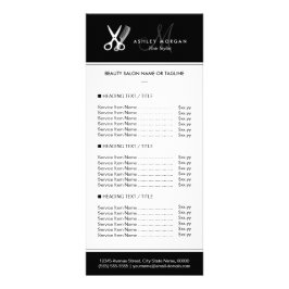 Hair Stylist Salon Modern Black White Pris Meny