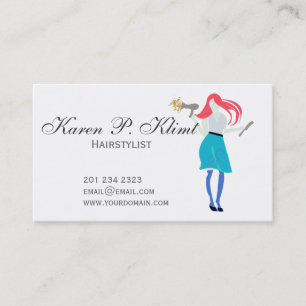Hair Stylist Salon Professionell Red Head Tidsbeställning Kort