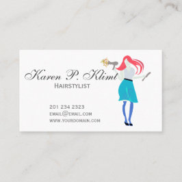 Hair Stylist Salon Professionell Red Head Tidsbeställning Kort