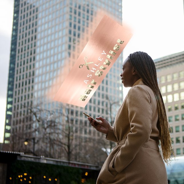 Hair Stylist Salon Ro Guld avtalskort Visitkort (Hair Stylist Salon Rose Gold Appointment Card)