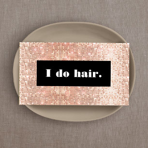 Hair Stylist Salon Ro Guld Faux Sequins Visitkort
