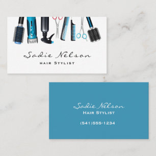 Hair Stylist Salon Verktyg Beauty Affärskort Visitkort