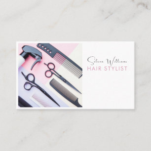 Hair Stylist Salon Verktyg minimalist Visitkort