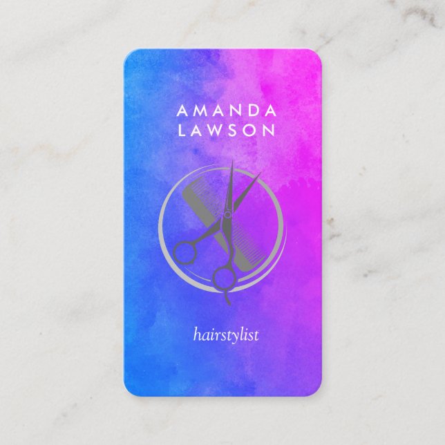 Hair Stylist Salon Verktyg Tidsbeställning Kort (Framsida)