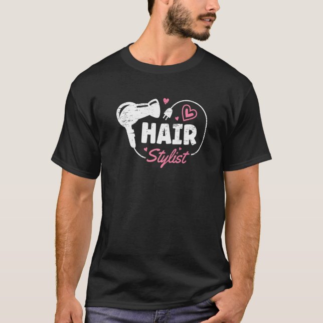 Hair Stylist Scissor Barber Salon Hairstylist T Shirt (Framsida)