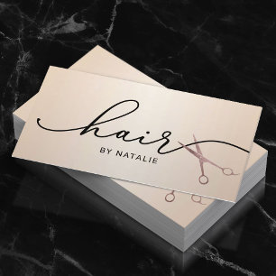Hair Stylist Scissor Typography Pearl Beauty Salon Visitkort