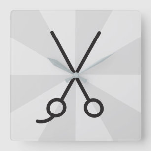 Hair Stylist Scissors Fyrkantig Klocka