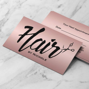 Hair Stylist Script Foil Ro Guld Möte Tidsbeställning Kort