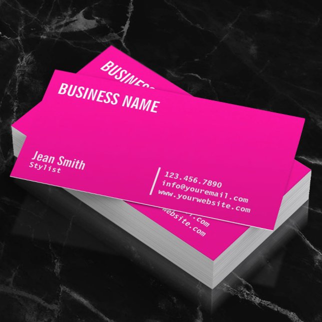 Hair Stylist Shock rosa Modern Beauty Salon Visitkort (Skapare uppladdad)