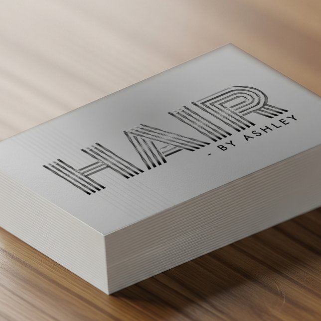 Hair Stylist Silver Modern Metallic Professionell Visitkort (Hair Stylist Silver Modern Metallic Professional Business Card
)