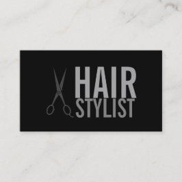 Hair Stylist - Silver Saxers svarta bakgrund Visitkort