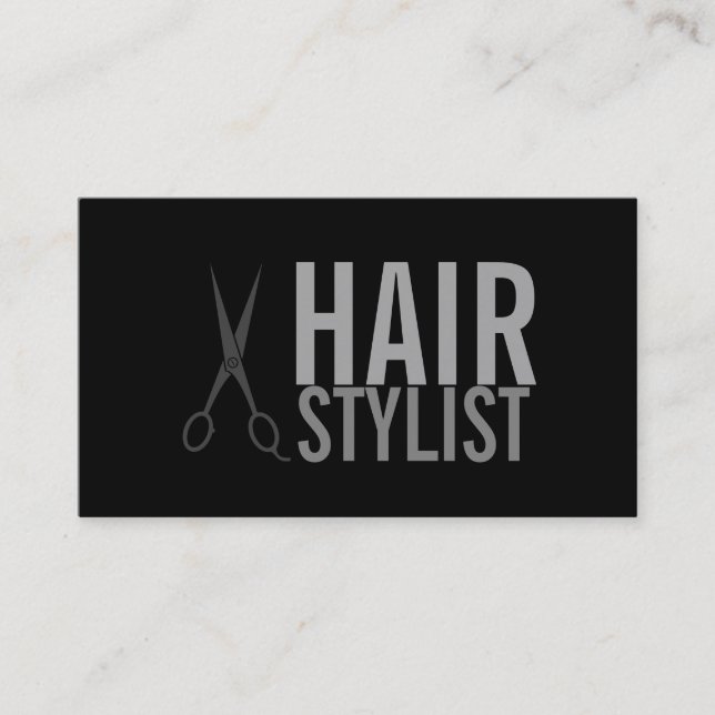 Hair Stylist - Silver Saxers svarta bakgrund Visitkort (Framsida)