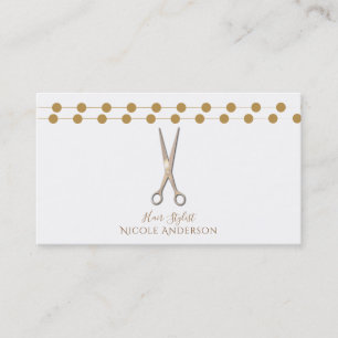 Hair Stylist Silver Sissors Minimal Ro Guld Visitkort