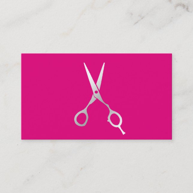 Hair Stylist Simple Scissor Modern Shock rosa Visitkort (Framsida)