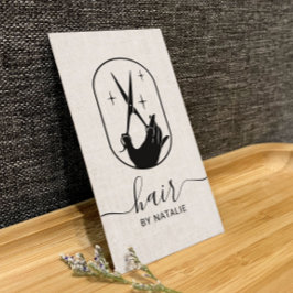 Hair Stylist Sissor & Hand Logotyp Beauty Salon Visitkort