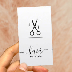 Hair Stylist Sissor Minimalist Hairdresser Visitkort