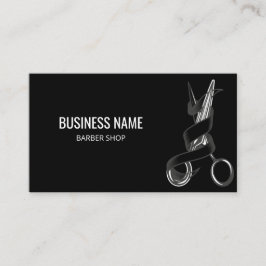 Hair Stylist Sissors Modern Black Barber Anpassnin Visitkort