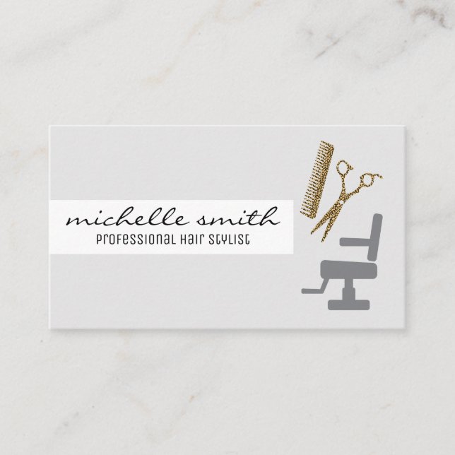 Hair Stylist stol - komb Sheets Visitkort (Framsida)