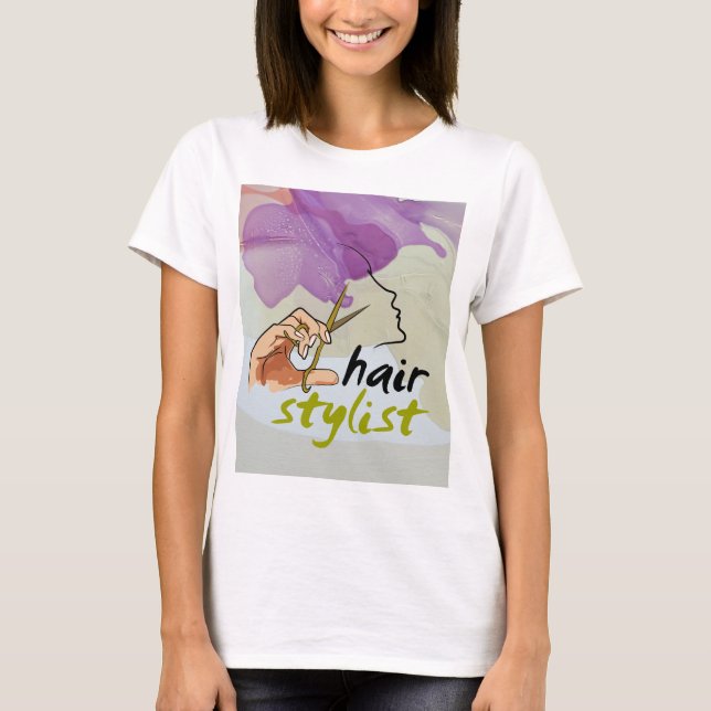 Hair Stylist T Shirt (Framsida)