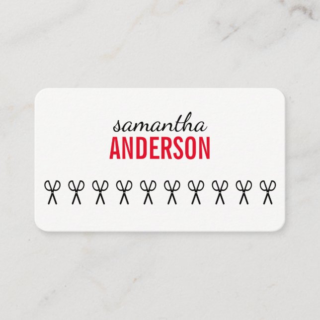 Hair Stylist Tidsbeställning Kort (Framsida)