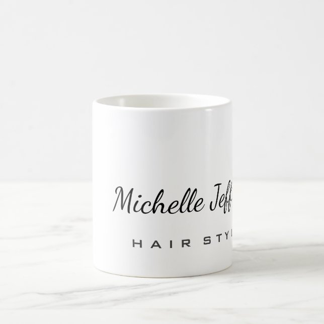 Hair Stylist-Trendiget minimerar ditt moderna namn Kaffemugg (Center)