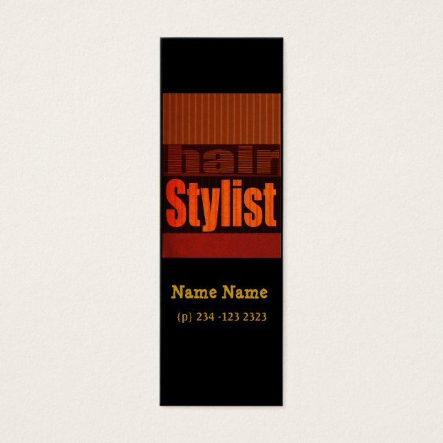 Hair Stylist Typography Modern Beautician Mini Litet Visitkort (Framsidan)