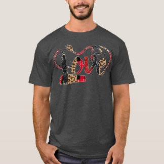 Hair Stylist Valentiness Kärlek Dryer Leopard Red T Shirt