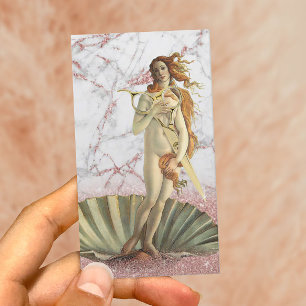 Hair Stylist Venus & Guld Scissor Ro Guld Marble Visitkort