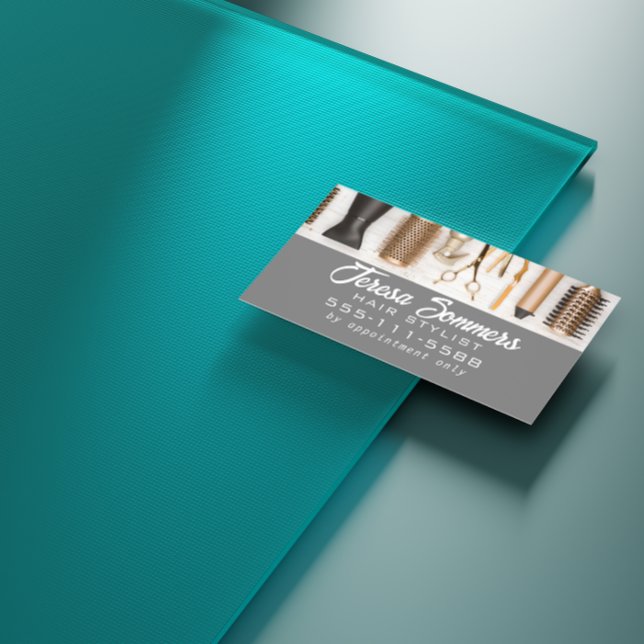 Hair Stylist Verktyg Modern Anpassningsbar QR-kod Visitkort (Skapare uppladdad)