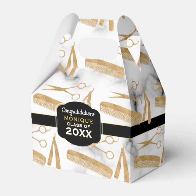 Hair Stylist Verktyg Studentfest Presentaskar (Framsidan Sidan)