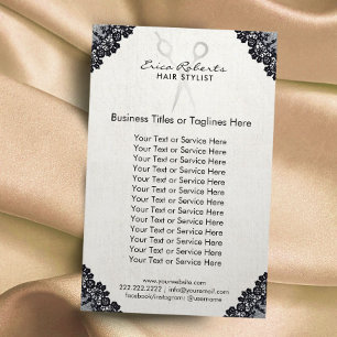 Hair Stylist Vintage Black Laced Hair Salon Flygblad