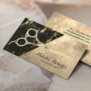 Hair Stylist Vintage Guld Marble Beauty Salon Visitkort