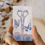 Hair Stylist Vintage Scissor Butterfly & Flowers Visitkort<br><div class="desc">Hair Stylist Vintage Scissor Butterfly & Flowers Affärskort.</div>