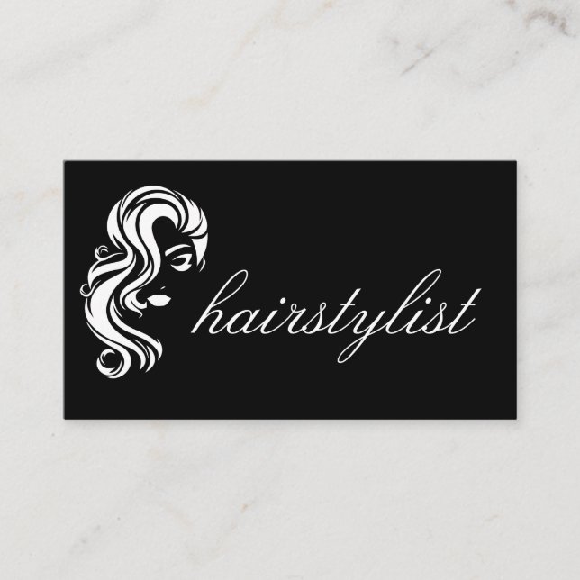 Hair Stylist | Womens Beauty Logotyp Visitkort (Framsida)