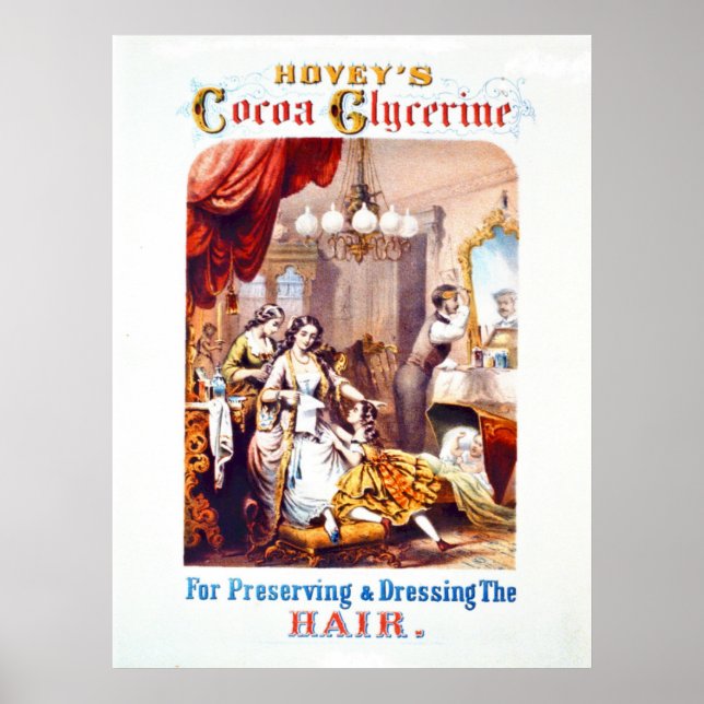 Hair Tonic Annons 1860 Poster (Framsidan)