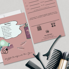 Hair Verktyg Rosa Salon Gift-platta kort