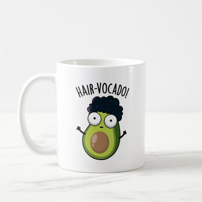 Hair-vocado Funny Avocado Puns Kaffemugg (Vänster)