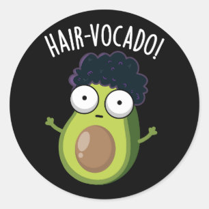 Hair-vocado Roliga Avokado-Ordspel Mörk Bakgrund Runt Klistermärke